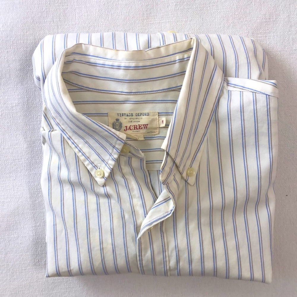 *SOLD* J Crew Vintage Oxford Pinstripe Button Down - M